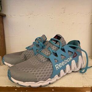 Reebok 6.5 Women's Zigtech Big N Fast Running Shoes Grey/Blue